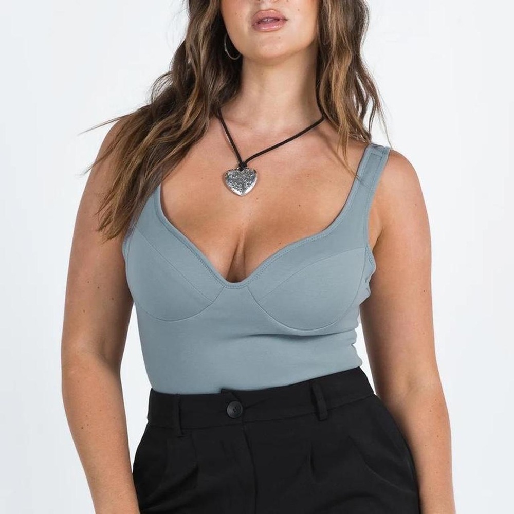Princess Polly Women's Blue and Grey Bodysuit NWT